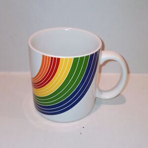 Vintage Rainbow Swoosh Ceramic Coffee Cup Mug-Pride-1980s-ASO Stranger Things